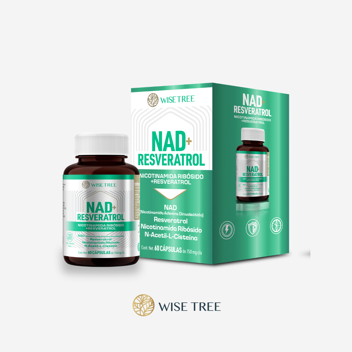 Wise-tree-NAD-ResveratrolFrasco-suplementos
